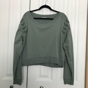 **Calvin Klein Laced Up Cropped Sweatshirt**